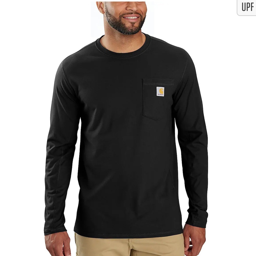 CARHARTT FORCE STYLE #106656  RELAXED LS T-SHIRT BLACK NWT SIZE L